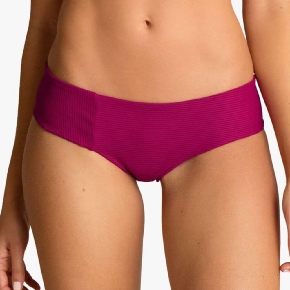 Boys + Arrows Ribbed Wallace Magenta Pink Bikini Bottoms
